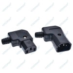검정색 팔꿈치 IEC320 C13 C14 전원 코드 배선 전원 플러그 IEC 커넥터 콘센트 PDU UPS 전기 AC 소켓 플러그 10A 250V 조립 : 수수꽃다리샵