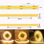 3mm 5mm 8mm PCB COB LED 스트립 라이트 5V 320LEDs/M RA90 접착 테이프... 빨강 초록 분홍 파랑 따뜻한 자연광 흰색 실내 조명 : 크레마샵