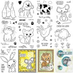 농장 동물 테마 번들 공예용 투명 스탬프 금속 커팅 다이 카드 사진 앨범 스크랩북 장식 만들기 1. die and stamp : 해외다모아5호점