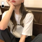 부드러운 여성반팔티 루즈핏 라운드 레터링 반팔 티셔츠 44-77 : 라이크위너