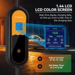 VODEXEV 3.5KW Type2 휴대용 EV 충전기 16A 1상 EU 플러그 US EVSE 전류 조절식 자동차 : HK모터스