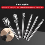 6 pc 고속 강철 로타리 파일 목공 작은 로타리 파일 연삭 헤드 트리밍 전동 공구 세트  6 Pc rotary file : 해피지수3