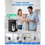 Ecoviva Mate 역삼투 3 카운터탑 순수 RO 배수 8단계 1 필터 3L(44 블랙 : 가디아-1