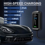 3.3KW 휴대용 EV 충전기 타입1/타입2 6-15A 조절식 3.5m 케이블 EU AU 플러그 220V IP66 전기차용 : HK모터스