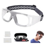 고글 스포츠 안전 축구 보호 테니스 안경 조절 가능한 위한 농구 애호가를 탄성 1 G8034 White Frame Grey : 오로라 라운지