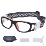SOOGREE 아동용 보호 블랙 충돌 농구 축구 스포츠 안전 고글 프레임 방지 안경 1 G8029 Blue Frame White : 오로라 라운지