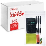 DIROSE 17 20 3CM 8인치 투명 2MM 1000개 재밀폐 폴리 두께 간식 하드 7X8 : 알로하창고
