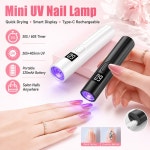 충전식 미니 UV LED 램프 드라이어 건조 디스플레이 휴대용 스마트 빠른 네일 탑재 Bla 365nm (365 뉴턴 미터) : 워크툴플러스