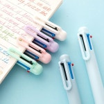 6개입 파스텔 6-in-1 멀티컬러 볼펜 학생용 접이식 : 나비컴퍼니N