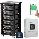 가정용 발전소 백업 전원, 30720Wh LiFePO4 배터리 지원 통신 블루투스 및 WiFi, AC 5000W 인버터, 모니터, 백업, 비상, 태양열 시스템 구성... 