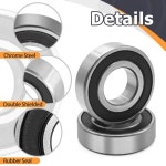 Hoypeyfiy 2 개 R12-2RS 3/4 X 1-5/8 7/16 인치 볼 베어링 더블 실드 모터 미니 자전거 휠 풀 펌프 용 깊은 홈 : 동원이노베이션