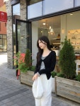로렌 꼬임 홀터 긴팔 티셔츠 1color (국내제작,고퀄리티,발레코어,일체형) : 앤무드.N-mood
