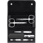 ZWILLING 뷰티 클래식 INOX 6개 매니큐어 페디큐어 세트 블랙 가죽 케이스 푸시 버튼이 있는 순정 네일 케어 : 보석함2