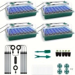 4팩 160셀 씨앗 발아 트레이 8 LED 성장등 스마트 타이머 3가지 모드 실내 키트 (가정 원예가용) : 소로유통N