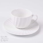2ndok 쉘라인 화이트 도자기 커피잔 세트 200ml 카페컵 찻잔세트 세라믹커피잔 : 세컨드오케이