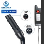 Kolanky EV 충전 어댑터 32A 7.2KW 유형 2는 암 플러그를 1 미국 표준 자동차 소켓에 연결합니다. : 더블유파트너스G