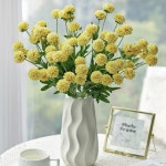 꽃철사 인공 꽃 실크 볼 국화 홈 룸 발렌타인 신부 리스 소품 정원 부케 color 2 1 pc : 에스터 리스크