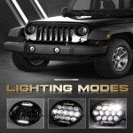 7인치 LED 헤드라이트 라운드 H6024 DOT 승인 Hi/Lo 빔 DRL 블랙 지프 랭글러 JK 대응 셰비 포드 마쓰다 미아타 등에 : -성원산업-