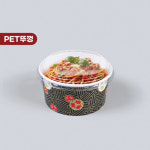종이용기 일회용 배달 포장 라면 우동 덮밥 WR-1532 체리 PET / 몸통뚜껑합세트 600개 : 다온킹