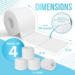 JJ CARE 소프트 수술용 테이프 4팩 u201D X 10야드 천 2개 용 라텍스 프리 1 2 Inch x 10 Yards (Pack : 키엘스토