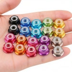 15pcs 양극 처리된 다채로운 알루미늄 플랜지 나일론 잠금 너트 자동 M2 : 소로유통N
