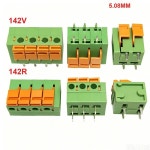 100pcs 터미널 블록 KF141V/2V 141R/2R 스프링 나사 없는 터미널 블록 직선/구부러진 발 2/3/4/5/6/7/8/9/10P PCB 커넥터 : 레드상사20