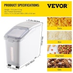 VEVOR 재료 보관함 49 2L 11 4갤런 달린 280컵 선반 용량 바퀴 4.5 Gallon 2 : 비비드룸04