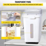 VEVOR 재료 보관함 49 2L 11 4갤런 달린 280컵 선반 용량 바퀴 4.5 Gallon 2 : 비비드룸04