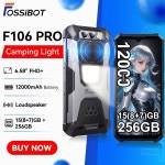 FOSSiBOT F106 Pro 러기드 스마트폰 8GB RAM 256GB ROM 12000mAh 6.58인치 디스플레이 안드로이드 14 라우드 스피커 캠핑 라이트... 