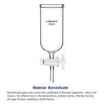 Labasics 적하 깔때기 테플론 스톱콕 고 붕규산 유리 상단 개구부 무단계 정확한 액체 토출용 250ml : -영원홀딩스-