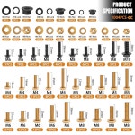 MANKK 1004피스 메트릭 볼트 모음 키트 및 M4 너트 플랜지 블랙 플랜지 : 비비드룸04
