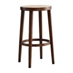 라탄 스툴 북유럽 스타일 원목 높은 모던 의자 빈티지 레트로 카운터 지름 색상 1. H60cm A1317 : 와이드마켓36호점