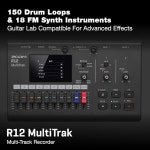 음악가용 Zoom R12 멀티트랙 포터블 레코더, XLR / TRS 콤보 입력 2개, 트랙 8개, 터치스크린, 온보드 편집, 효과, 드럼 루프, 배터리 구동, USB... 
