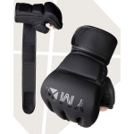 YMX 복싱 MMA 글러브, UFC용 하프 미트, 종합격투기 훈련, 오픈 Matte black Medium : 아마마트
