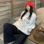 퍼피즈 루즈핏 기모 맨투맨 티셔츠 : 페시네이팅-