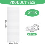 임시 창문 블라인드 2개, 클립이 있는 47x110인치 접착 주름형 그늘막, 프렌치 슬라이딩 도어, 침실, 사무실용 무툴 조명 필터링 룸 다크닝... 