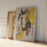 노란색 말 아트 페인팅 컬러 프린트 캔버스 그림 거실 침실 갤러리 벽 예술 홈 데코 1. G1545-1 : 유라이프몰29호점