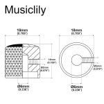Musicly Metric 6mm 메탈 기타 돔 노브 볼륨 톤 조절 노브, 앨런 키 나사 세트 펜더 텔레캐스터 텔레 일렉트릭 정밀 베이스, 블랙(4팩)... 