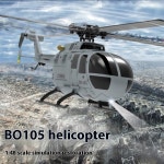 Bo-105 실제 헬리콥터처럼 C186 4채널 원격 제어 모델 항공기는 단일 프로펠러 시뮬레이션합니다. : 럭비즈2