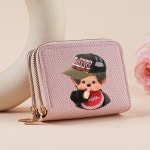 MONCHHICHI 여성 카드 홀더 짧은 지갑 패션 만화 키키 인쇄 멀티 슬롯 신용 동전 보관 가방 : 하트몰본점