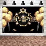 MEETIOY 골드 VIP 파티 배경 크라운 풍선 사진 블랙 스튜디오 소품 배너 생일 : 은삼