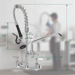 KWODE 상업용 주방 5cm 30 조절 12인 마운트 가능한 5cm 25인치 63 수도꼭지 3cm 마운트 수도꼭지 8인치 헹굼 20 중앙 높이 레스토랑... 