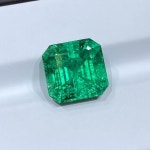 최고 품질의 손으로 절단한 8.63 CT 실험실에서 성장한 콜롬비아 에메랄드 스톤 Asscher 컷 보석 제작용 AGL 인증서 포함 : 하루코퍼레이션9