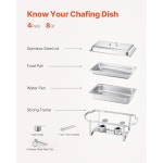 VEVOR CHAFING 접시 뷔페 7 6L 8쿼트 풀 4팩 스테인리스 사이즈 체퍼 2 PACKS Full Size Pan 골드. : 블랙라벨1