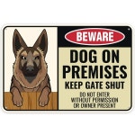 개온프레미스 기호 12 x 8 인치 알루미늄 Beware of Dog 속성 화니 가드 경고 : 영원픽스