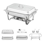 VEVOR CHAFING 접시 뷔페 7 6L 8쿼트 풀 4팩 스테인리스 사이즈 체퍼 2 PACKS Full Size Pan 골드. : 블랙라벨1