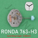 Ronda 763 무브먼트 수리 교체 부품 워치 Normtech 3 핸드 쿼츠 액세서리, 763-h3(2.02mm) : 콤마 원