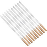 이동 10 PCS 카밥 꼬치 23.6 나무 손잡이와 팁 가드로 고기를 굽는 평평한 스테 : 스테이모던