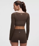 룰루레몬 여성 눌루 메쉬 백 타이 프론트 크롭 가디건 Nulu Mesh-Back Tie-Front Cropped Cardigan : 어썸블레어 컴퍼니