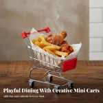 핸드카트 미니 쇼핑 카트 음식 홀더 독창적인 감자튀김 서빙 장식용 바구니 Small Hand Basket : 데이브리즈몰